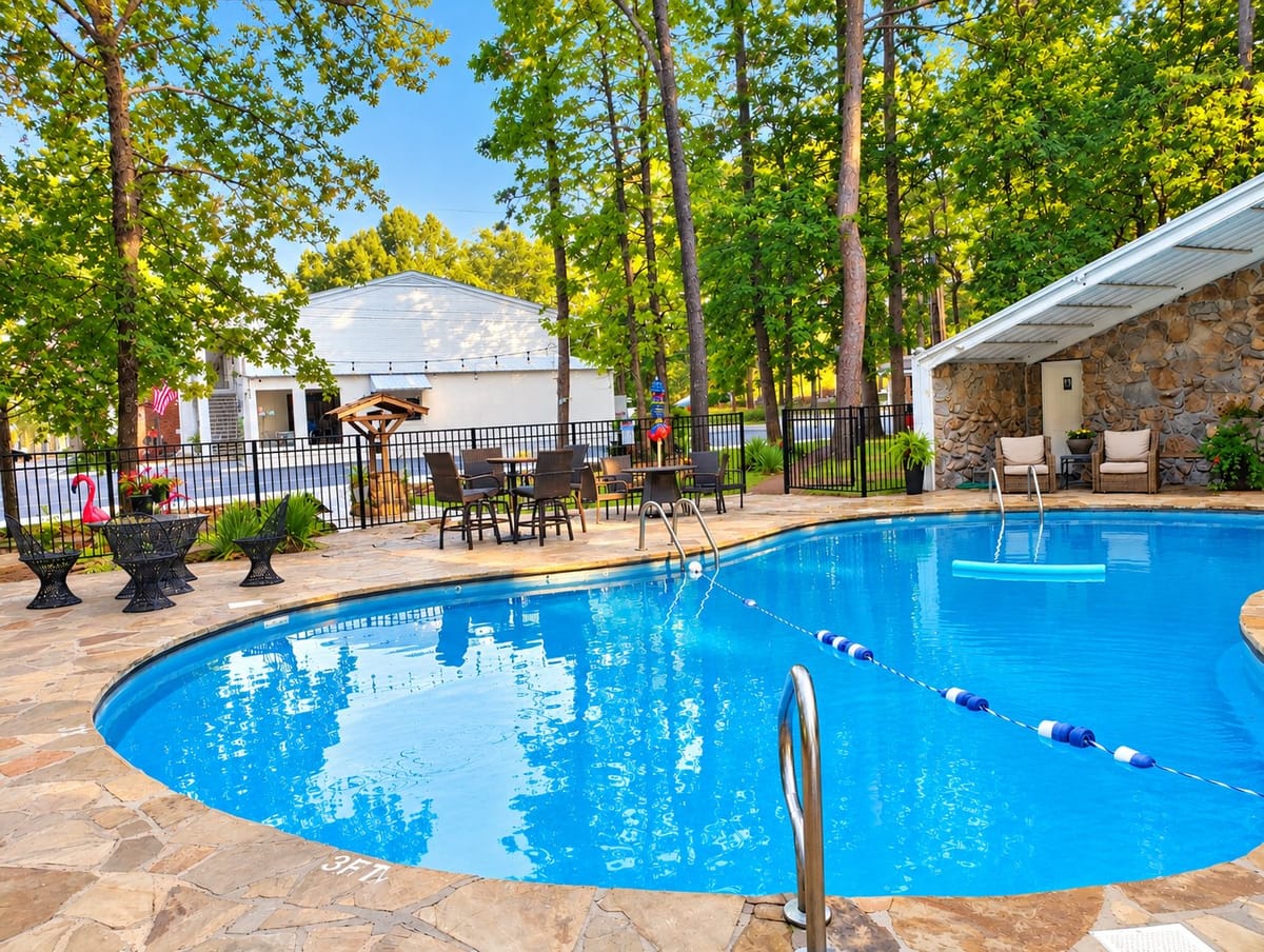The resort pool on a sunny day